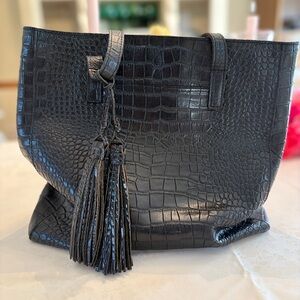 Patricia Nash Handbag Purse Distressed Vintage Faux Crocodile Tote